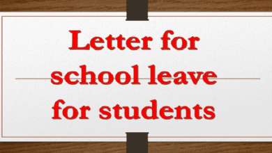 letter for school leave