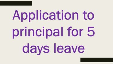 Application to principal for 5 days leave