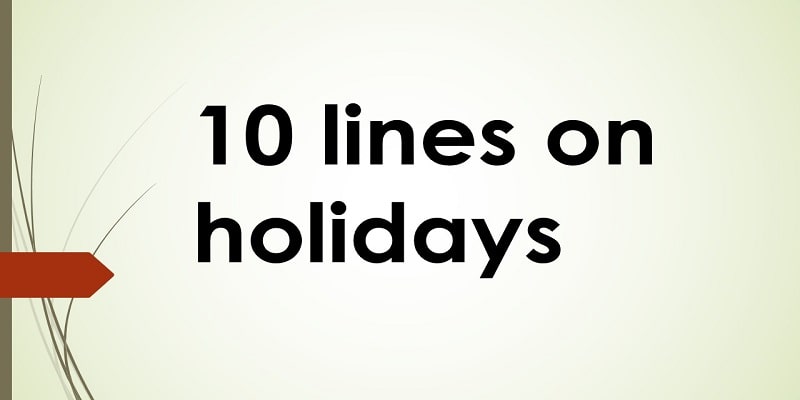 10 lines on holidays