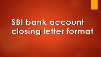 SBI bank account closing letter format