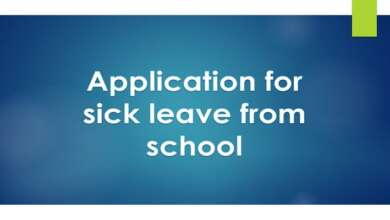 Application for sick leave from school