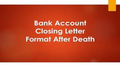 Bank Account Closing Letter Format After Death