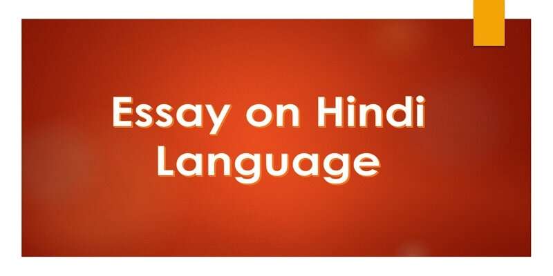 essay on hindi language in english