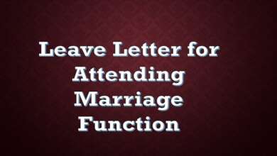 Leave Letter for Attending Marriage Function