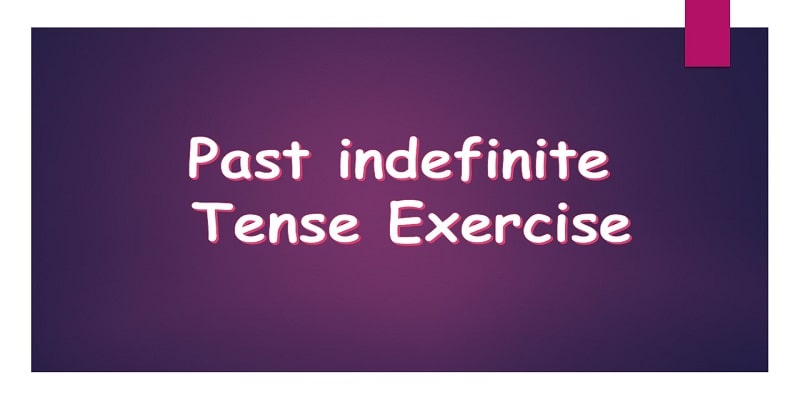 Past indefinite Tense Exercise