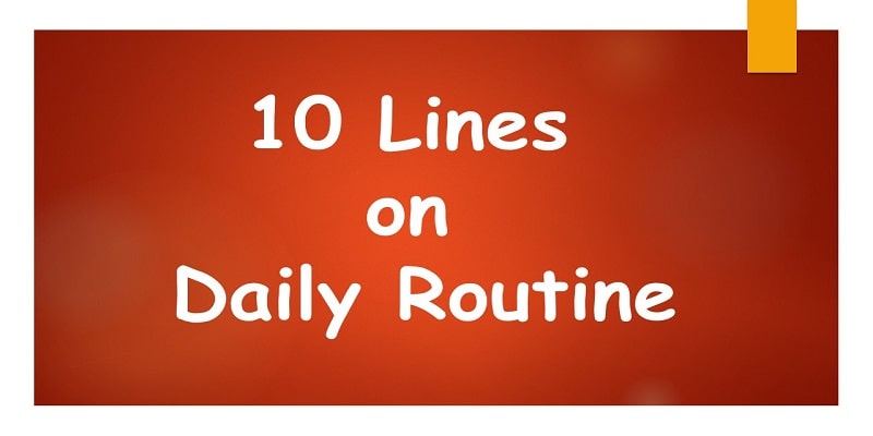 10 Lines on Daily Routine