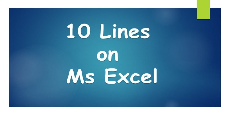 10 Lines on Ms Excel