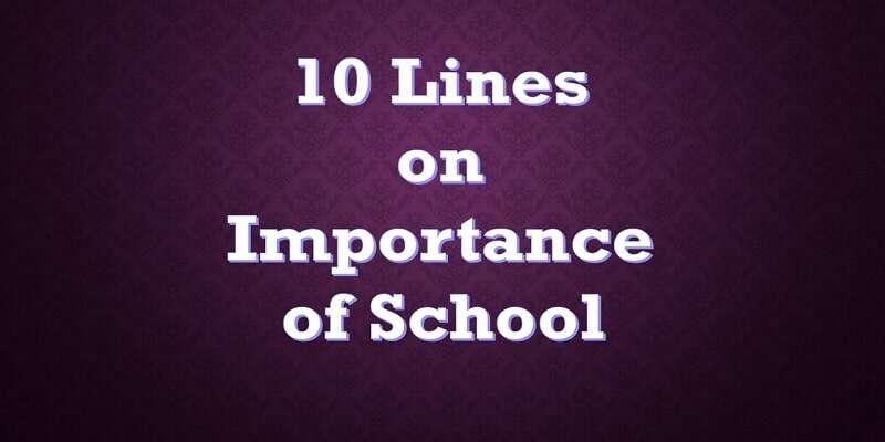 10 Lines On Importance Of School