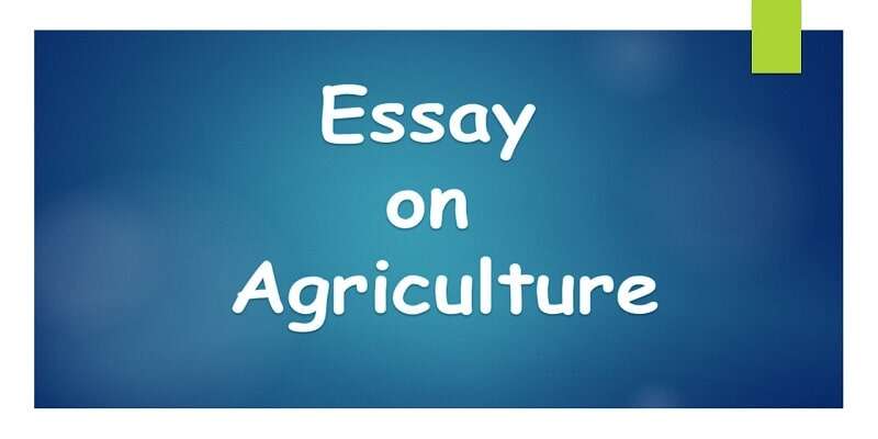 essay on agriculture 100 words
